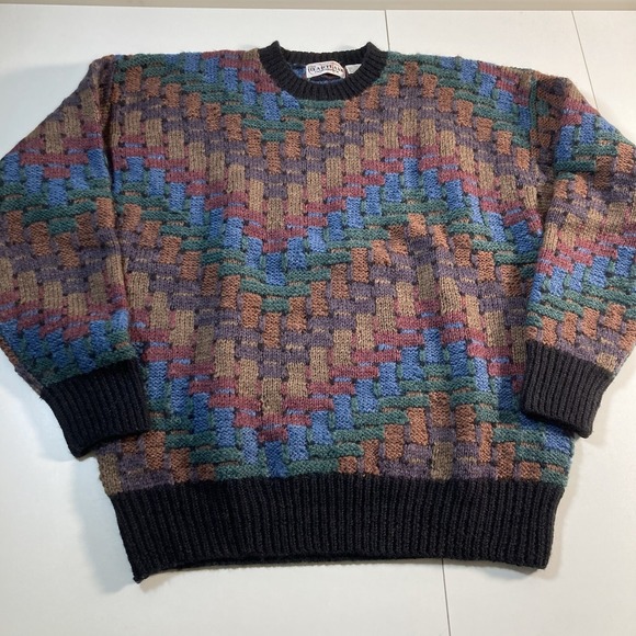 Vintage Coogi Style Wool Sweater Heartland Company L Chunky Knit Fisherman 90s - Picture 1 of 7